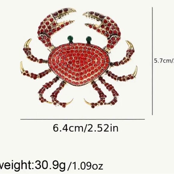 🦀 NEW Heidi Daus exquisite red crystal crab brooch 🦀 - Picture 2 of 8